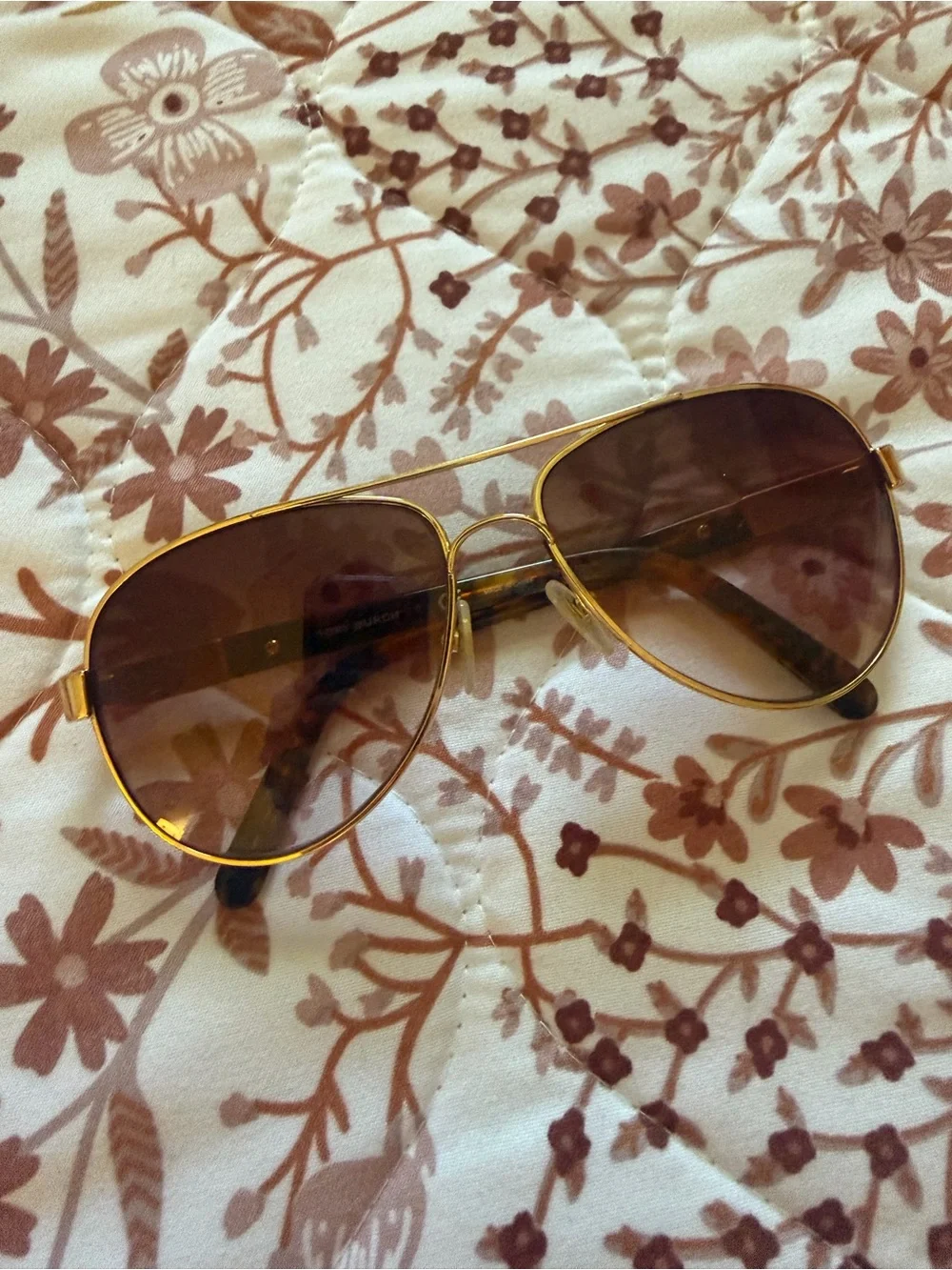 Tory Burch — Gold Aviator Sunglasses